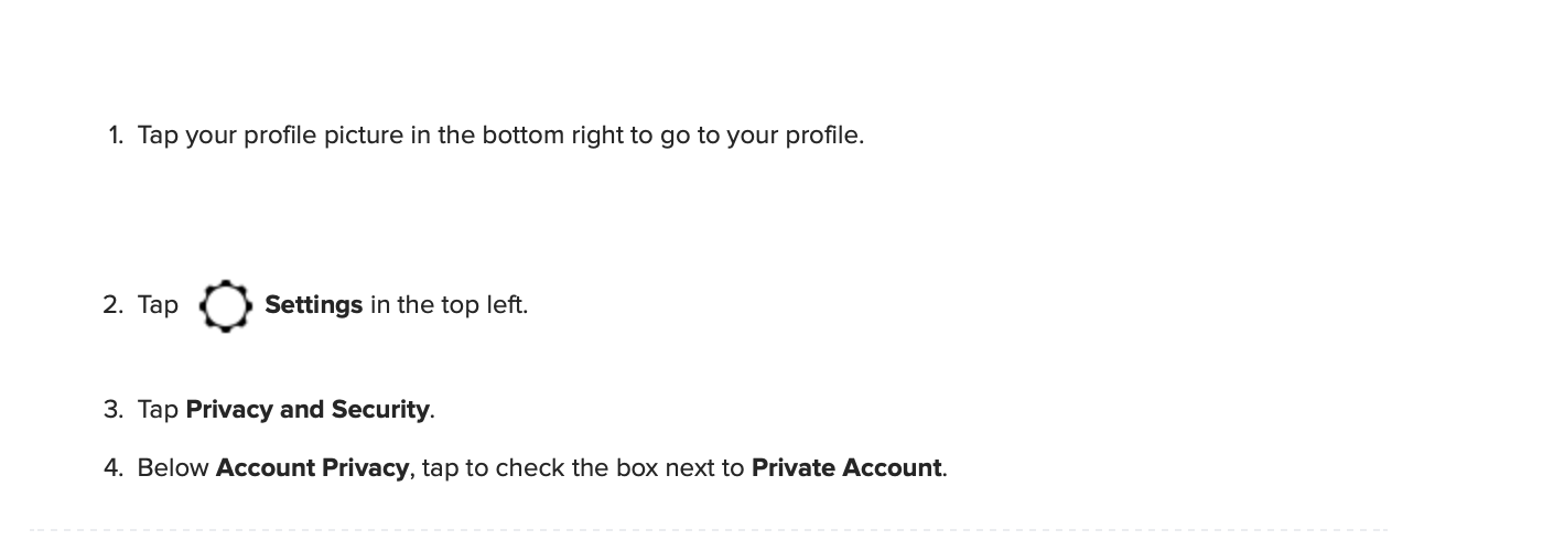 Instagram privacy set up for child safety